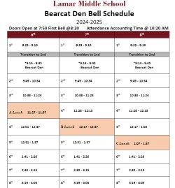 Bell schedule is different during Bear Cat Den Sessions